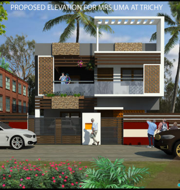 Elevation design for Residence in Trichy