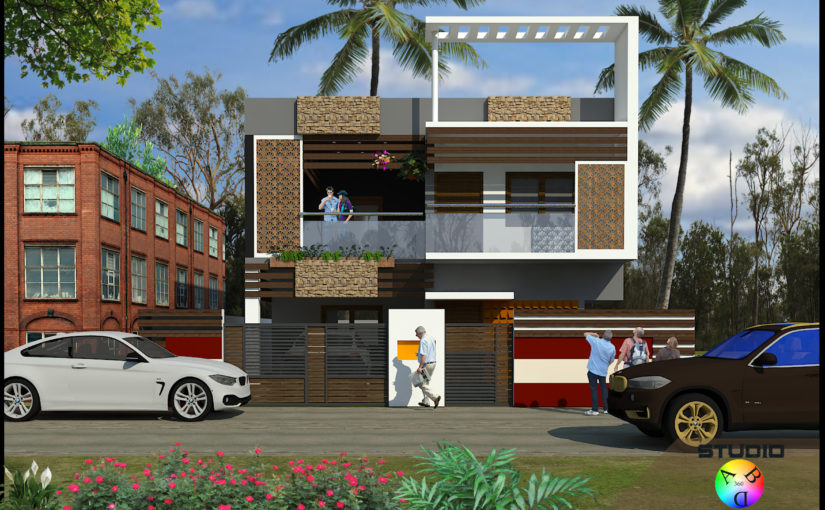Elevation design for Residence in Trichy